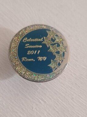 Celestial Session Reno Nevada USA 2011 Vintage Lapel Pin - Silver Glitter Bling